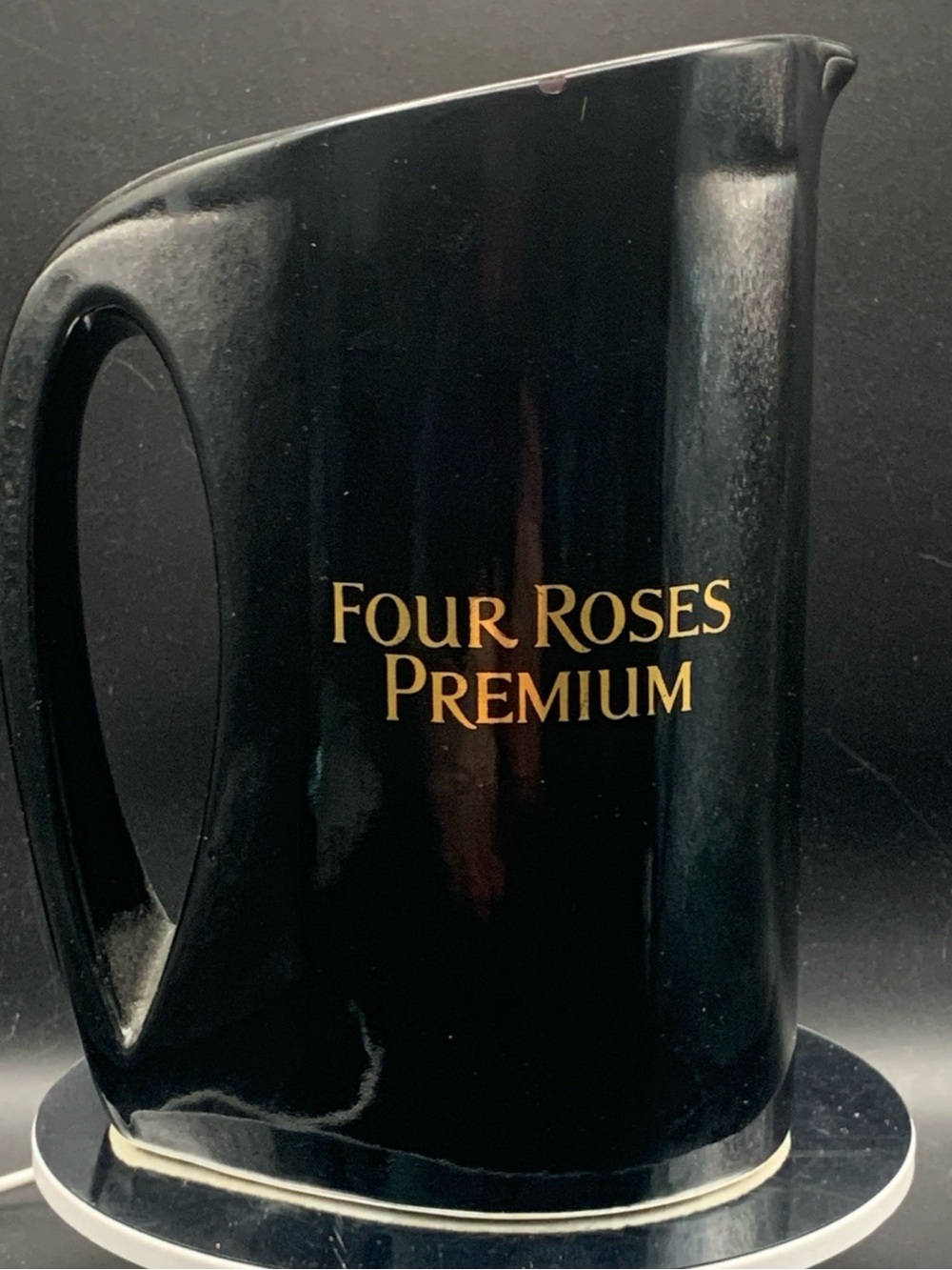 Vintage Four Roses Premium American Whiskey Ceramic Pitcher Jug Grain Neutral